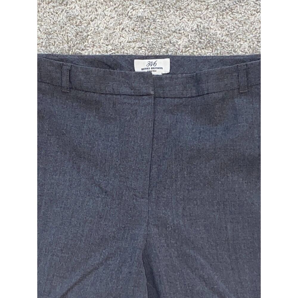 Brooks Brothers 346 Wool Stretch Wide Leg Pant Size 12 Gray Cuffed
